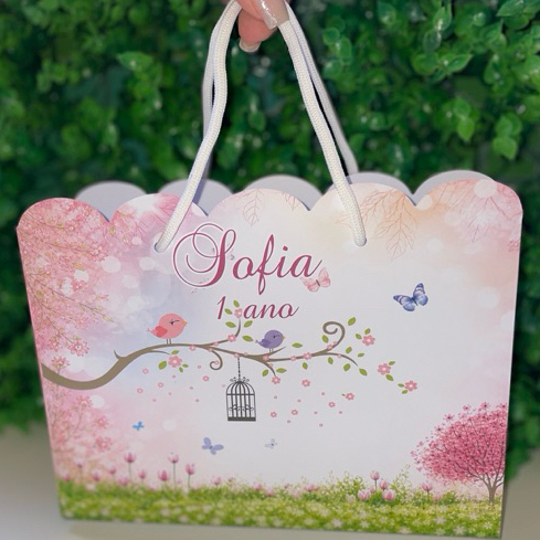 Sacolinha JARDM BORBOLETAS Personalizado Sacolinha Lembrancinha Aniversário JARDIM PEGUE E MONTE