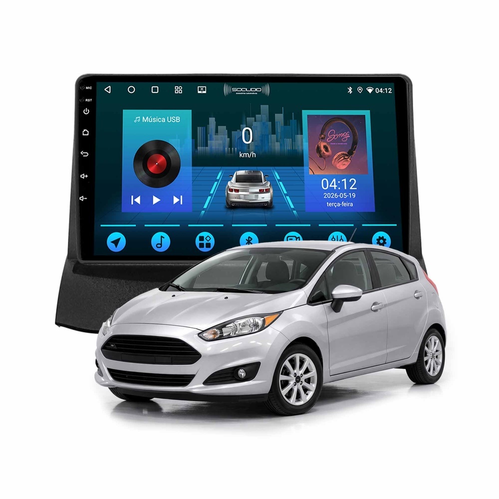 Multimídia New Fiesta 2011 A 2019 64gb Carplay Android Gps Bluetooth 9p