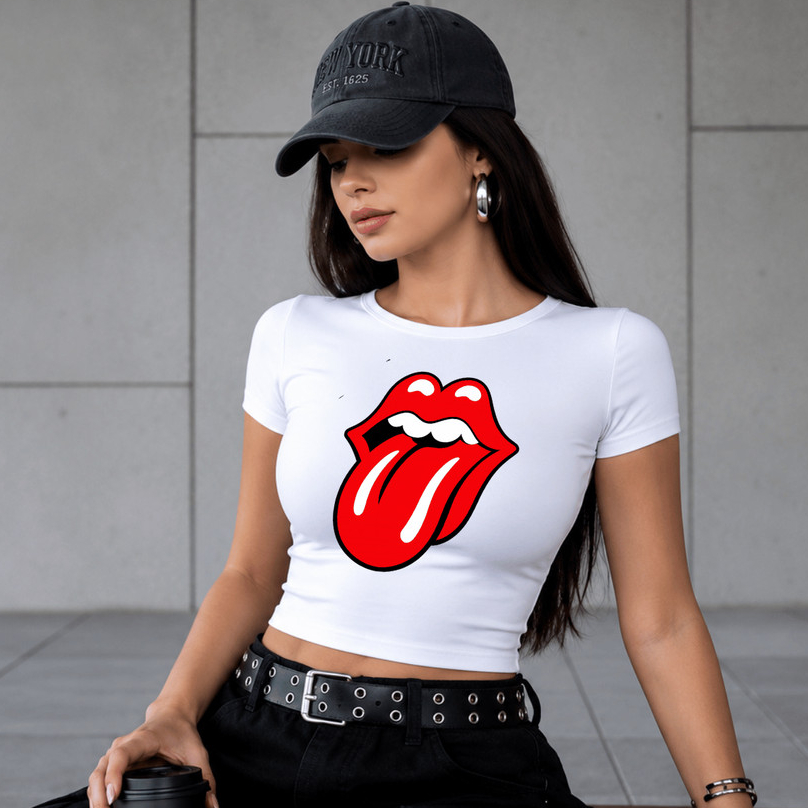 Blusinha Camiseta Baby Look Baby Tee Coladinha Feminina Suplex Estilosa Confortável Dia a Dia Estampada