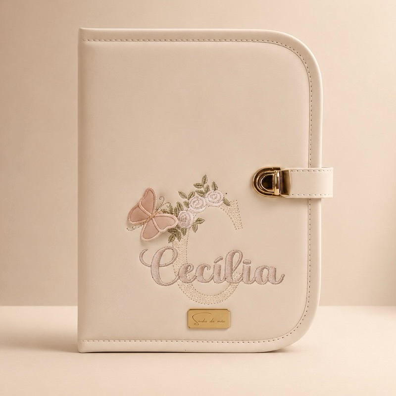 Porta Documentos do Bebê Personalizado | Caderneta Vacina | Maternidade Bordado
