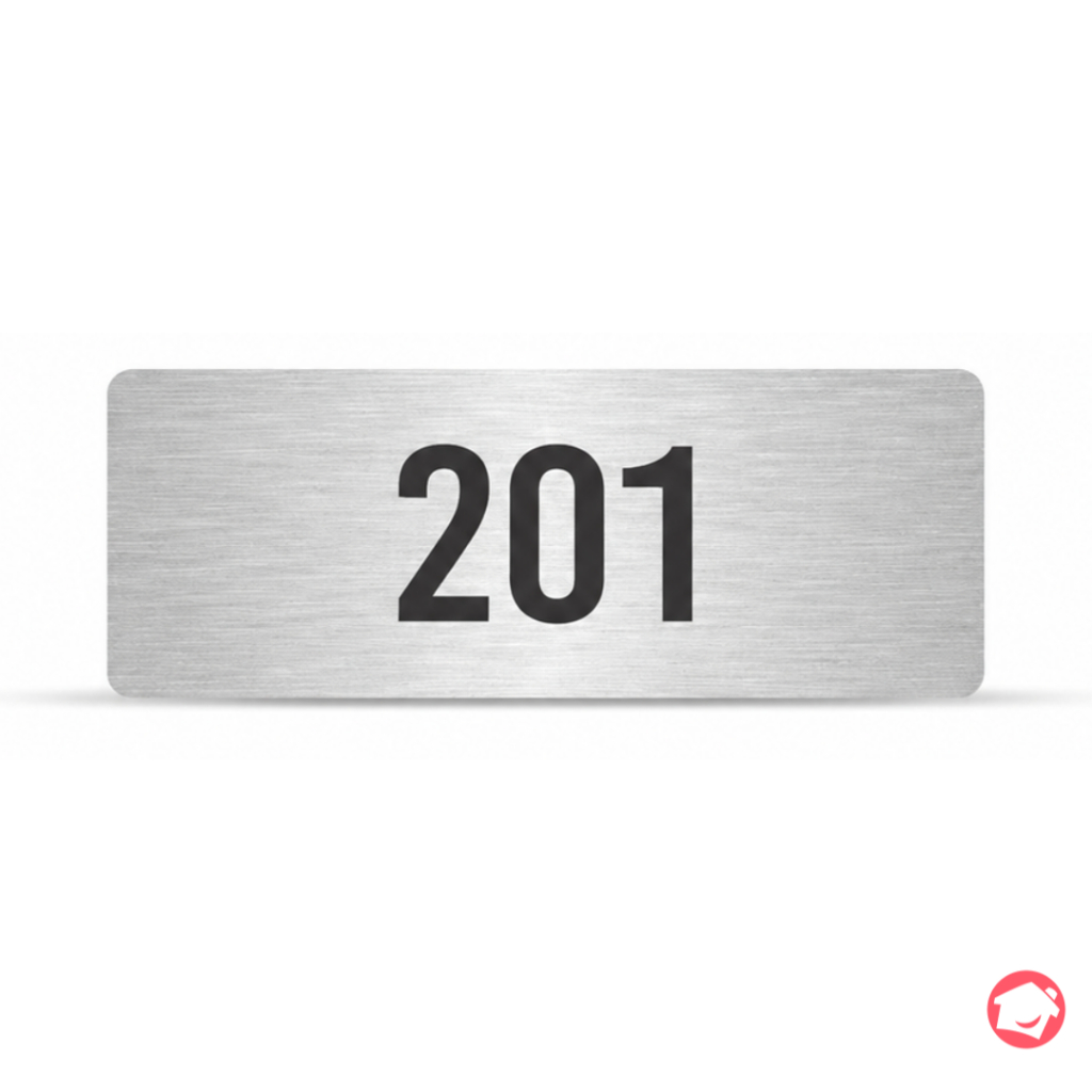 Placa Numerada Personalizada para Caixa de Correio Aço Inox Escovado Gravação a Laser 3,5cm x 1,3cm