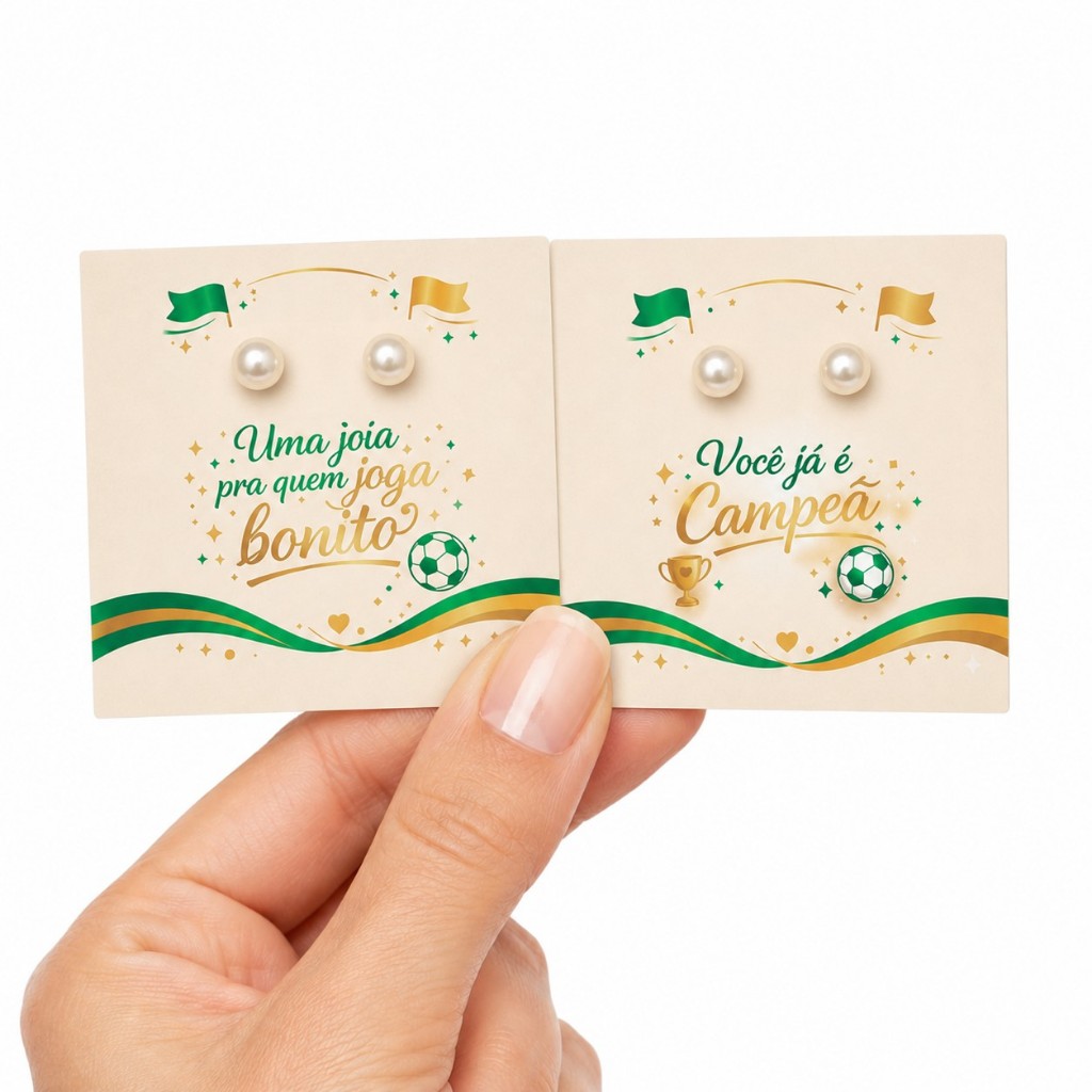 Brincos de Pérola com Tags Mimo para Cliente Kit Pares Lembrancinha Mimo para Cliente
