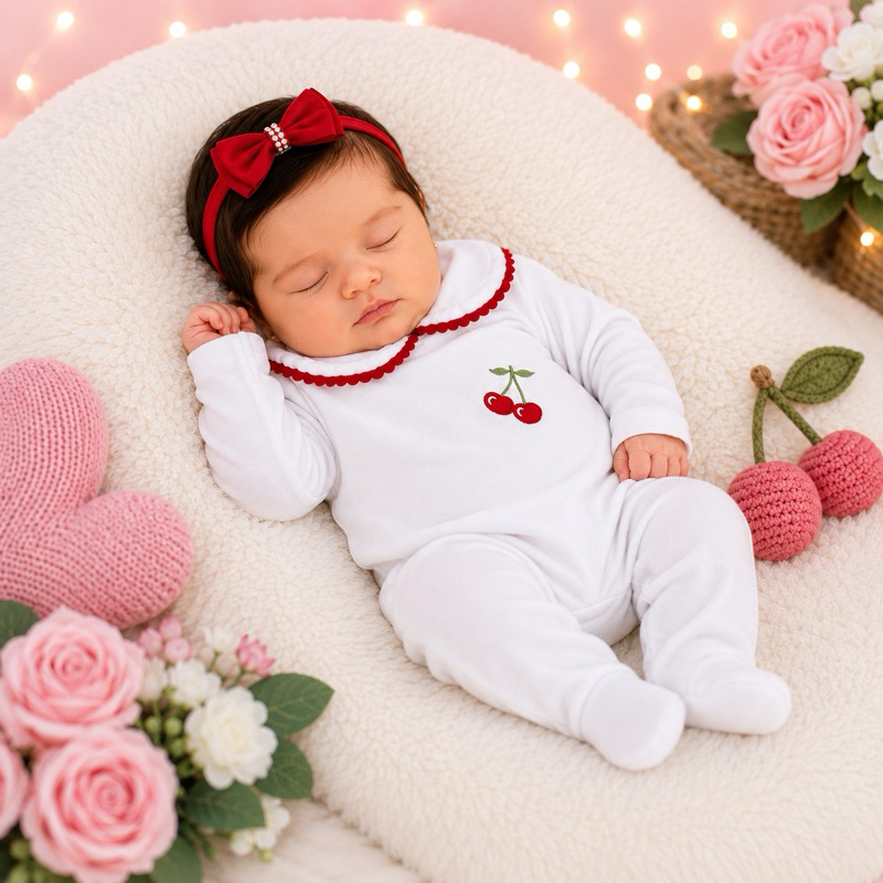 Detalhes do MACACÃO BEBÊ MENINA BORDADO RECÉM NASCIDO