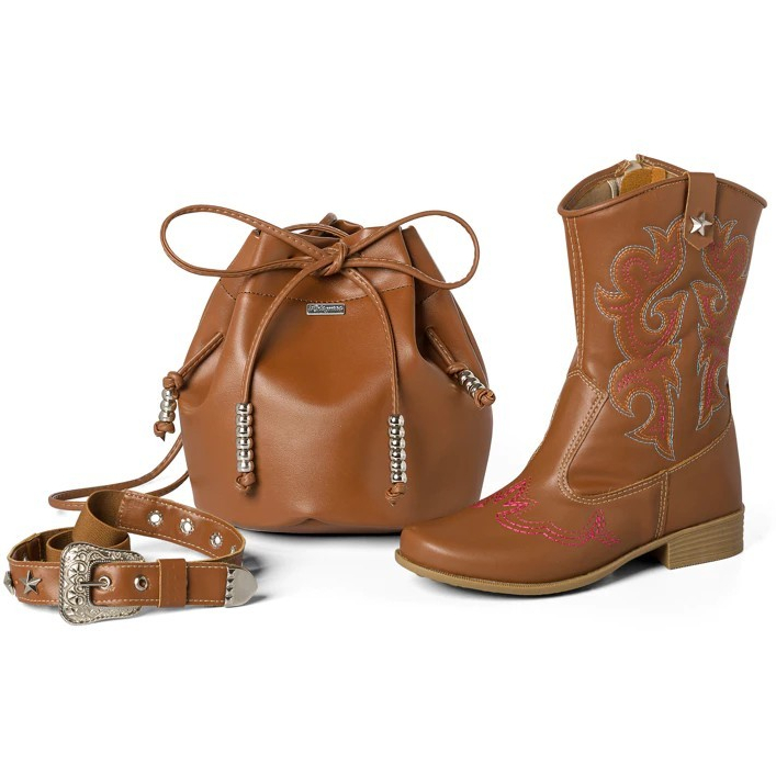 Kit Bota + Bolsa Texana Infantil Menina Rodeio