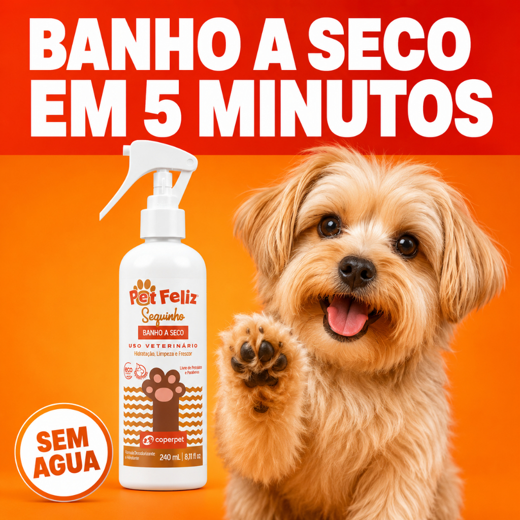 Spray Pet BANHO A SECO | Sequinho Pet FELIZ | Banho em 5 minutos | Deixe Seu Pet Cheiroso!