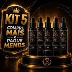 Kit 5x Tônico Capilar Antiqueda 120ml Sérum de Crescimento para Cabelo, Barba e Sobrancelhas | Envio Imediato
