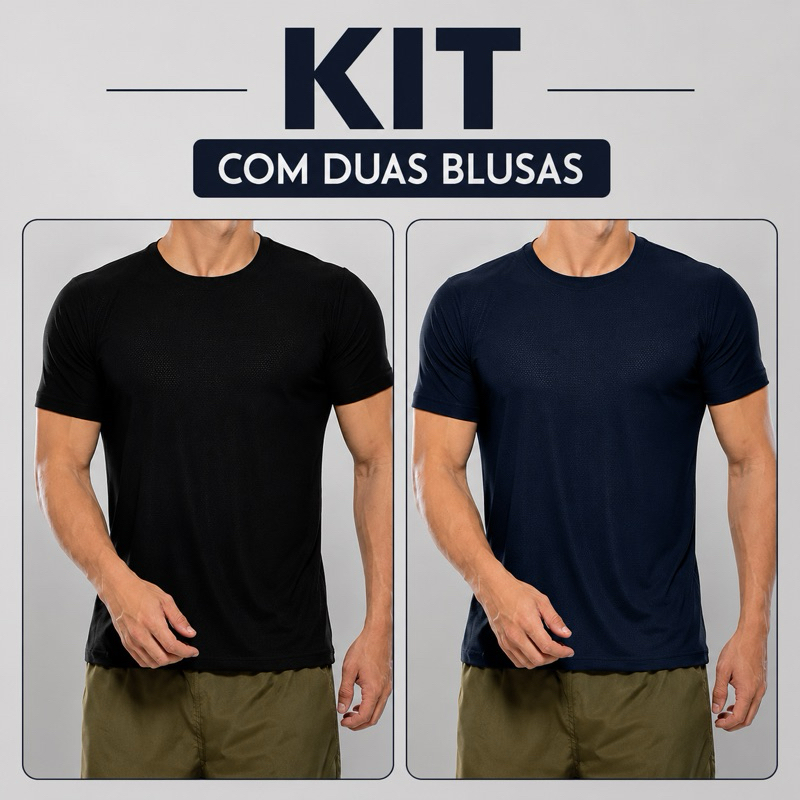 Kit Blusa Dry Fit Masculina Academia Esporte Treino Camiseta Fitness Leve Confortável Respirável