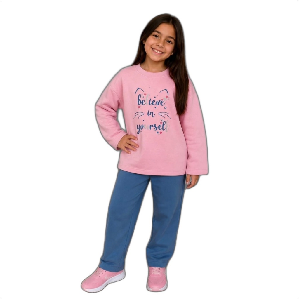 Conjunto Infantil Moletom Menina Believe Rovitex