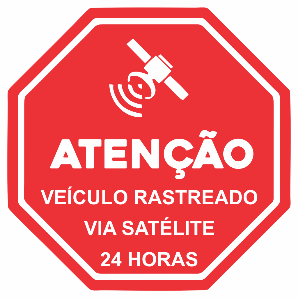 Adesivo Placa Veiculo Rastreado via satelite Carro Moto Caminhão AD1310