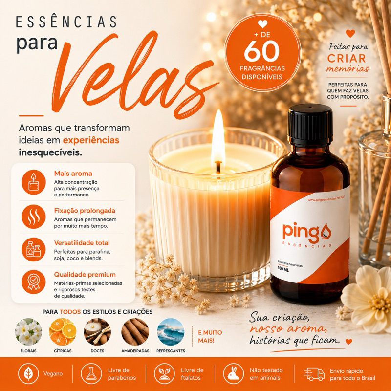 Essências Concentradas para Velas Aromáticas - 100ml