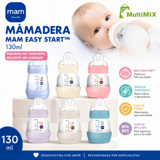 Mamadeira MAM Original Lacrada Easy Start 130ml AntiCólica Autoesterilizável Fluxo adaptá…