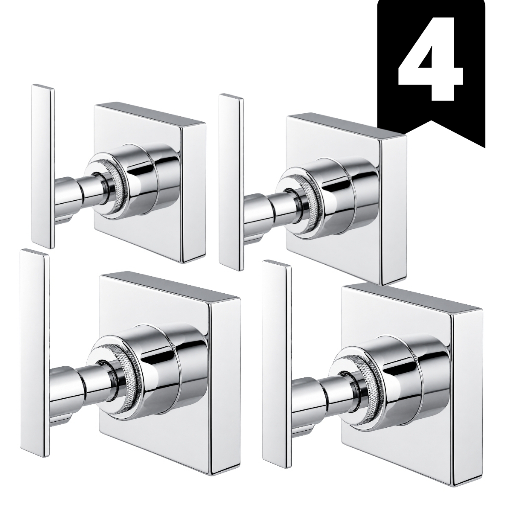 Acabamento Registro Base Deca Padrão 16 Estrias Gaveta ou Pressão Chuveiro 1/2 ou 3/4 Metal Cromado