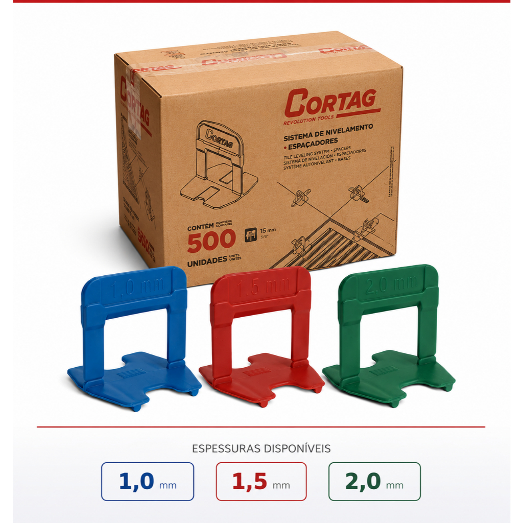 Espaçador Nivelador Eco Porcelanato E Piso 500 Peças Cortag