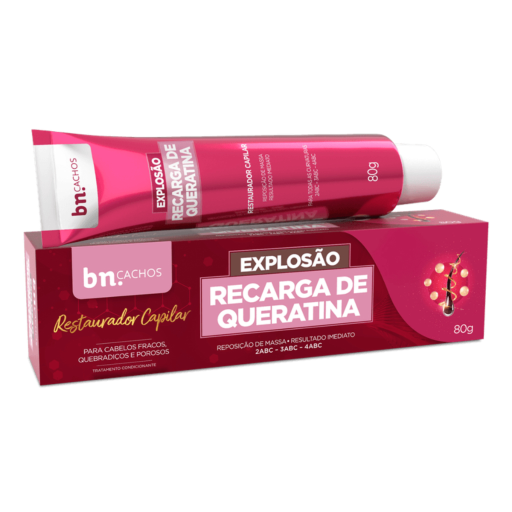 Beleza Natural Explosão Recarga de Queratina 80g Restaurador Capilar