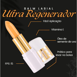 Balm Labial Ultra Regenerador Ácido Hialurônico FPS 15 AR Maquiagem Abelha Rainha 3,5g