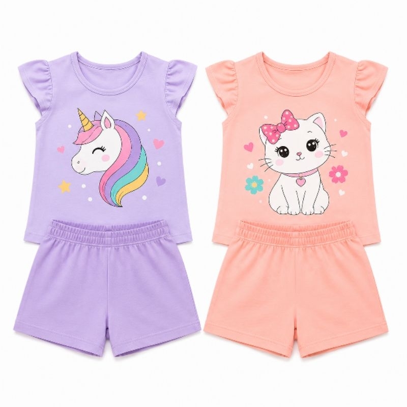 Kit 3 Conjunto Infantil Feminino  Menina Conforto e Estilo para Todos os Momentos Tecido Macio Leve 1 ao 6 anos