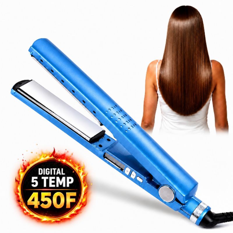 Chapinha Prancha Nano Titanium Alisa Progressiva 450°F Bivolt Visor Digital Salão Cabelo