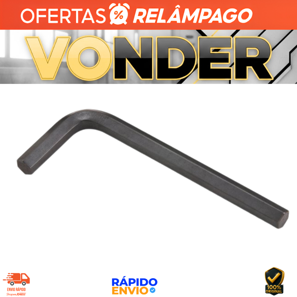 Chave Allen Hexagonal 6mm Vonder Aço Resistente Profissional Oferta Premium