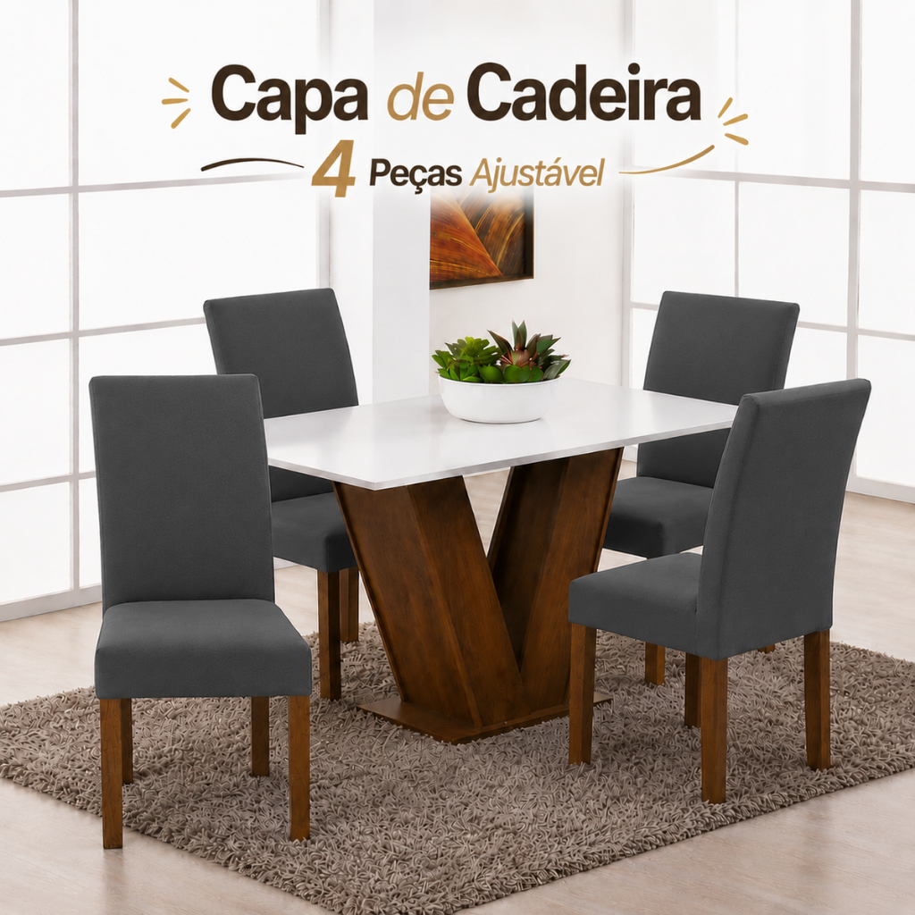 Kit 4 Capas para Cadeira com Elástico Malha Gel Imperdível