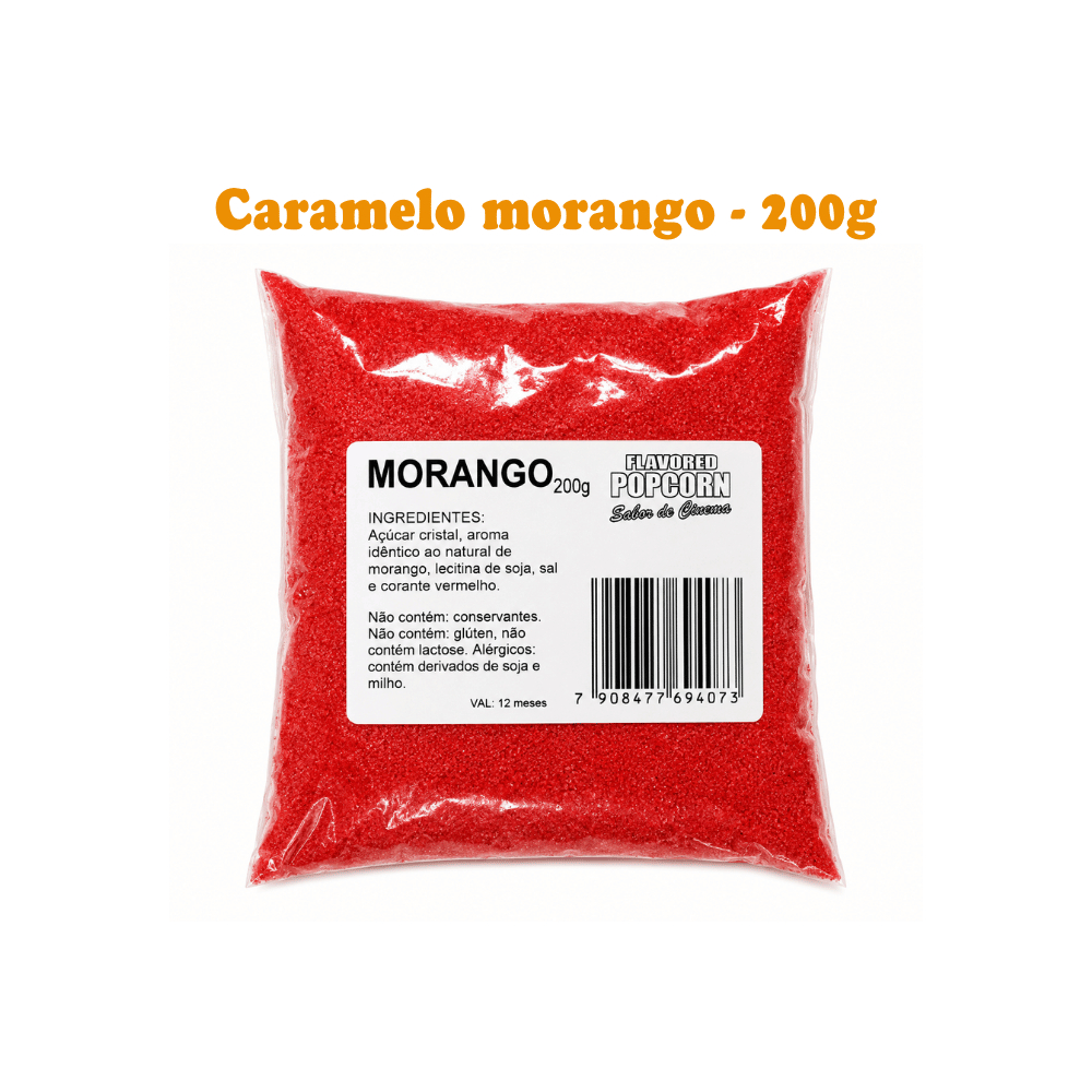 Caramelo para Pipoca Doce Morango 200g