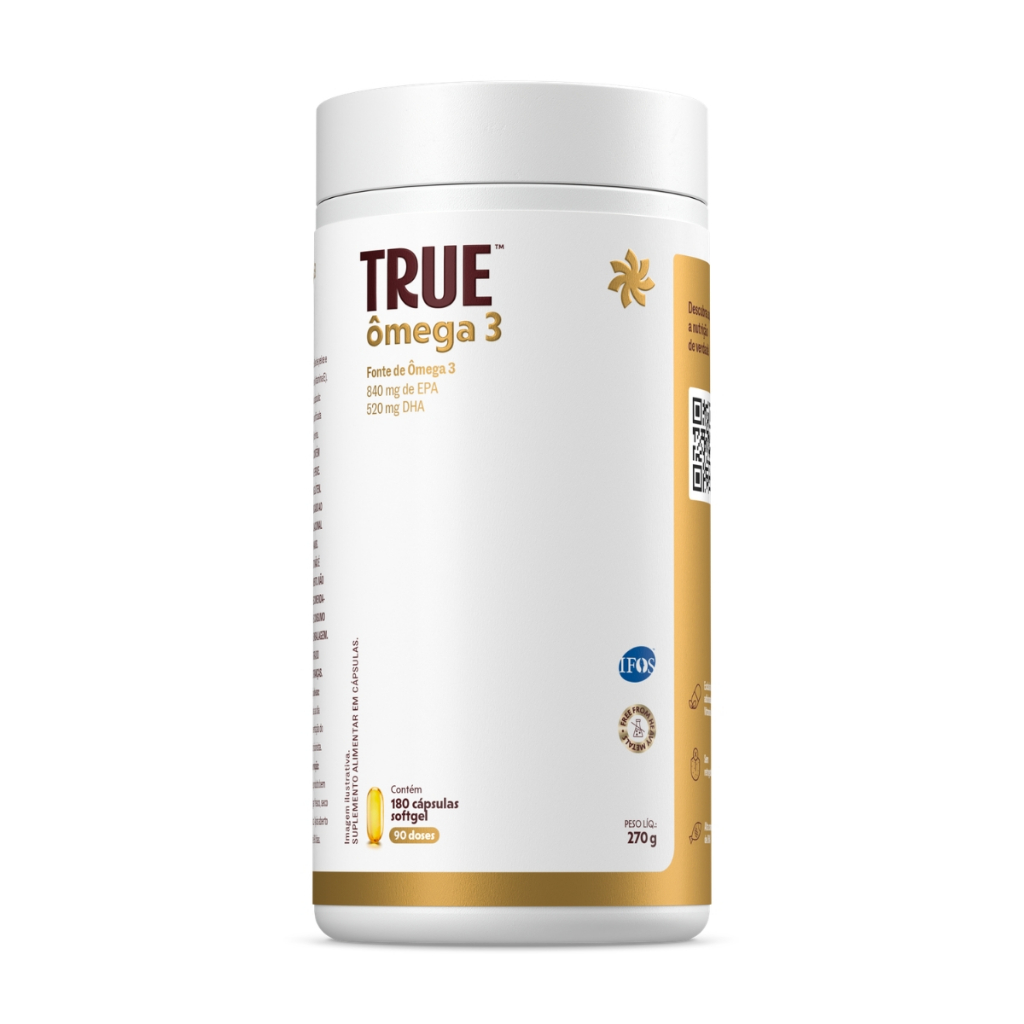 True Ômega 3 Com Vitamina E 180 Cápsulas True Source