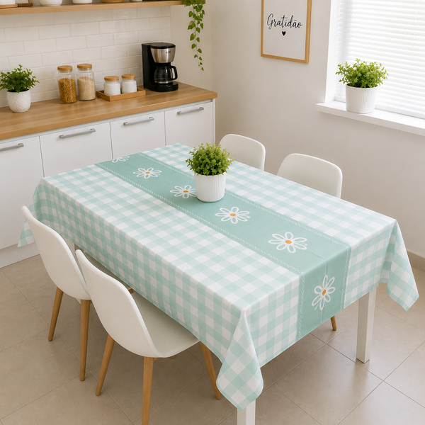 Toalha de Mesa Plastica Pvc 1,40x4,00 Metros Termica Impermeavel Estampada