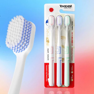 TOYADENT Escova de Dentes Com Cerdas Macias, Para Uso Doméstico/Viagens - 3 unidades