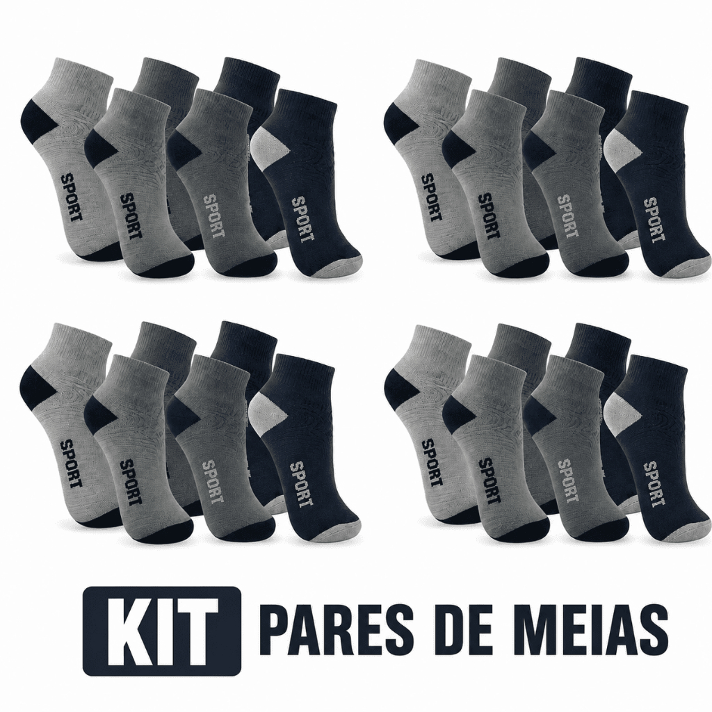 Kit Meias Curtas  Adulto Tam. 37 ao 44 DYLERE