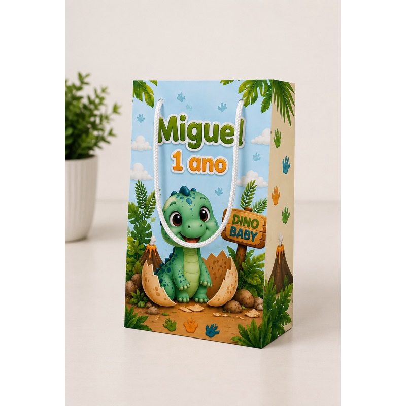 Sacolinha Personalizada para Lembrancinha de Aniversário | Qualquer Tema | Kit com 10 Unidades