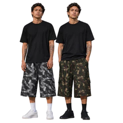 Bermuda Cargo HipStop Camuflada Exercito Tatica Skate Casual Grande ate Plus Size