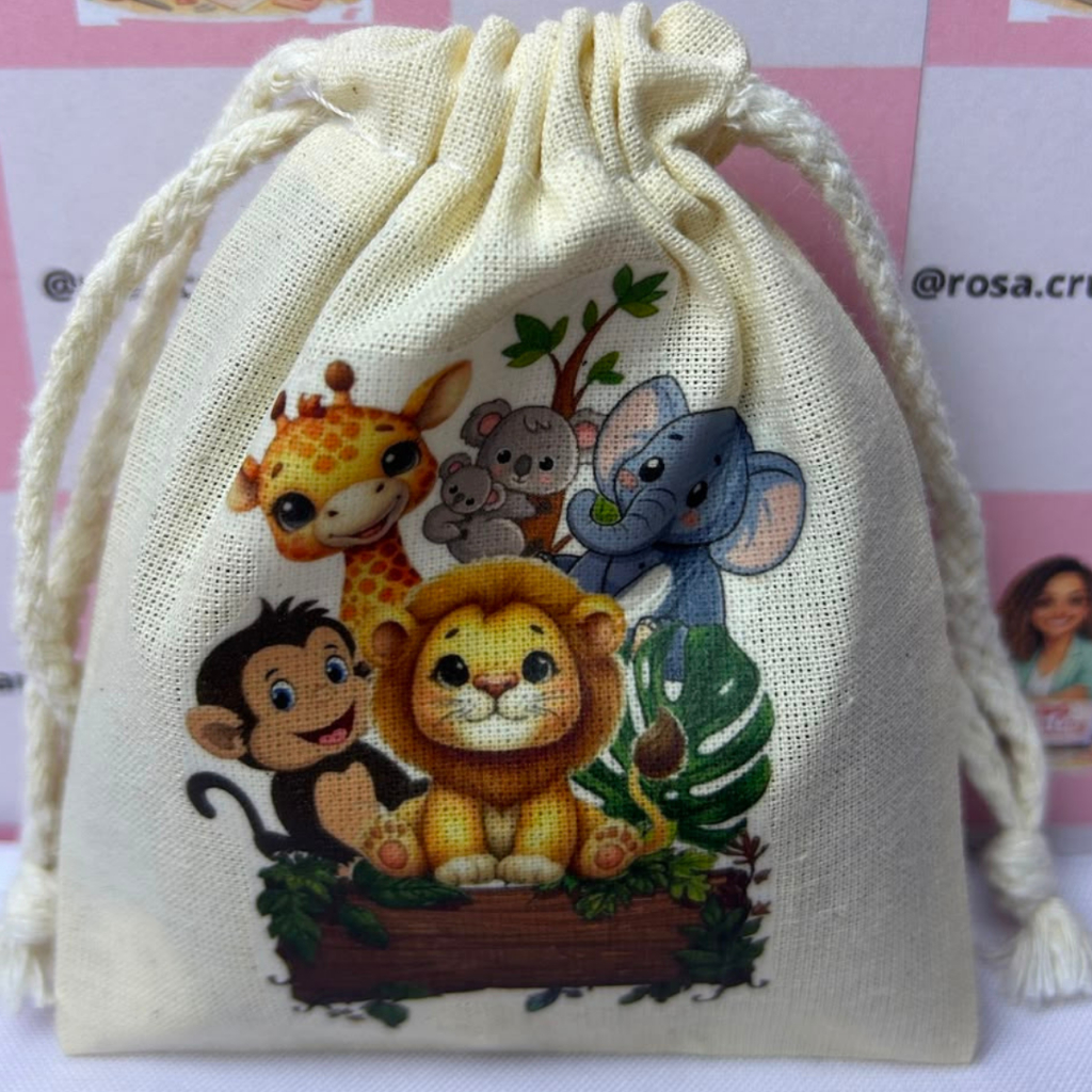 SAQUINHO DE ALGODÃO CRU PERSONALIZADO 10X15