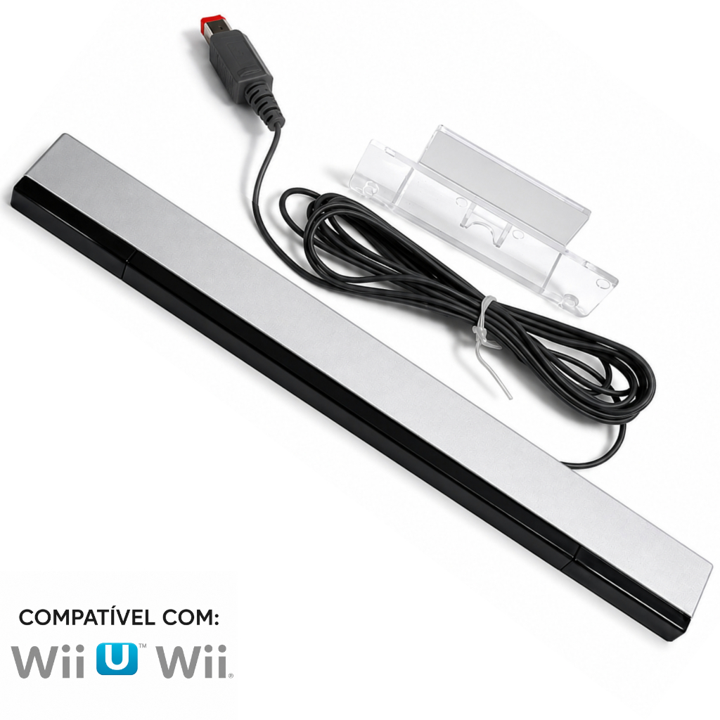 Barra Sensor Com Fio 2m Para Nintendo Wii e Wii U Sensor Bar Infravermelho 1 ou 2 unidades
