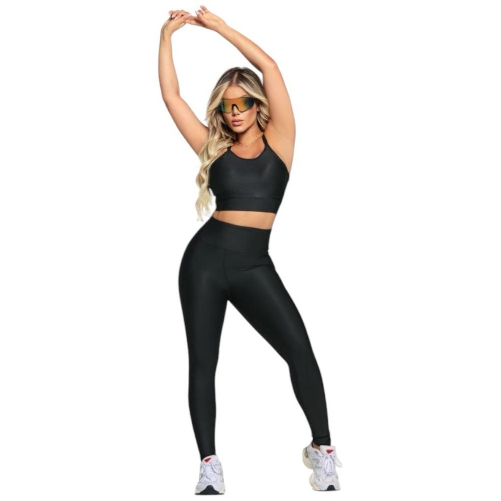 Legging Fitness Feminina Cintura Alta Academia Não Transparente Compressão