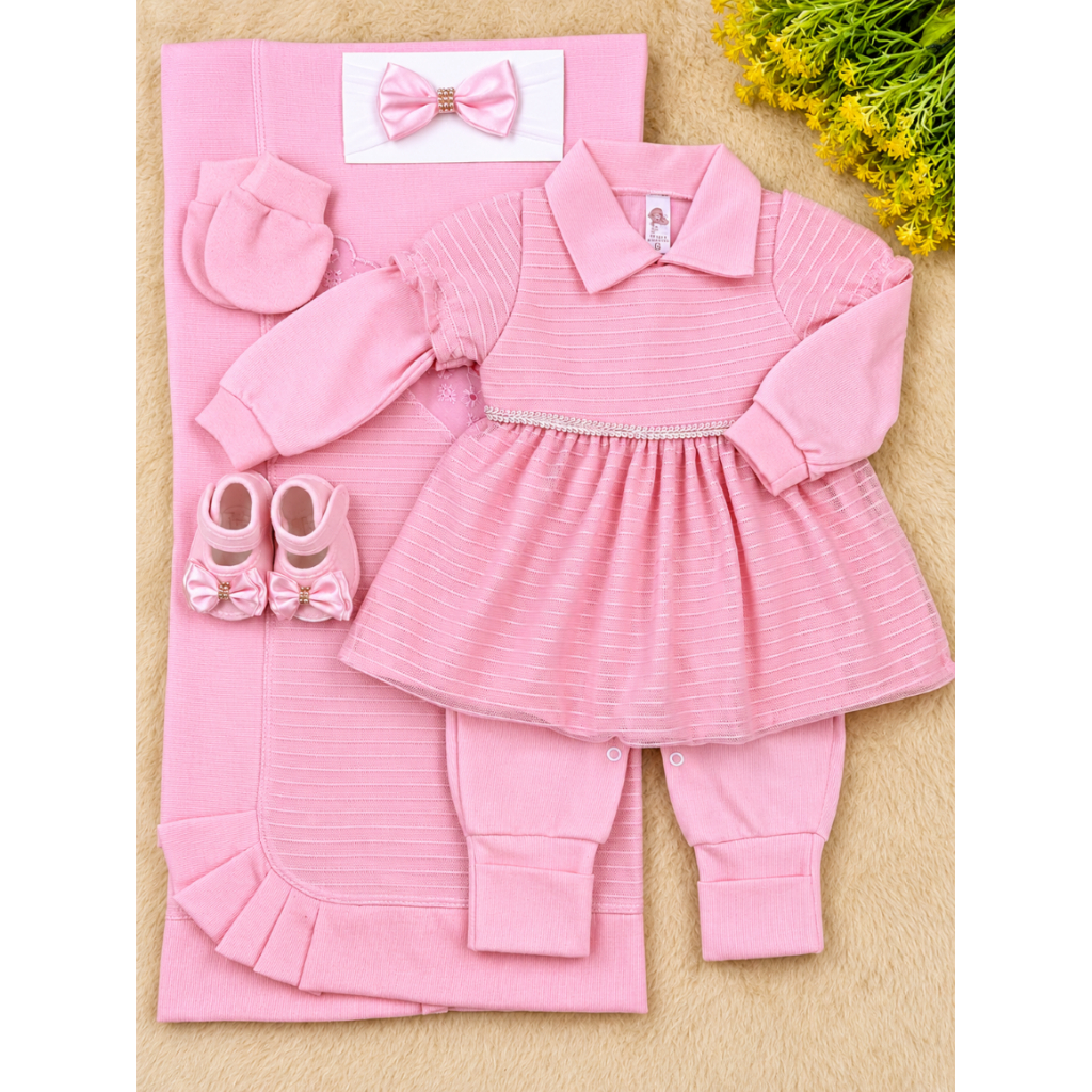 Saída de Maternidade de Luxo MENINA Kit Completo