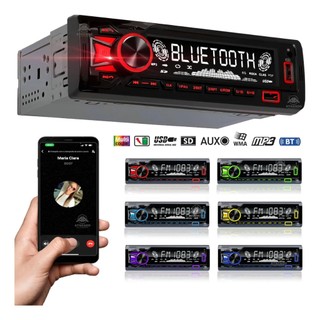 Radio de Carro Bluetooth Potente Compatível com Longa Distancia entrada USB SD Auxiliar Pendrive