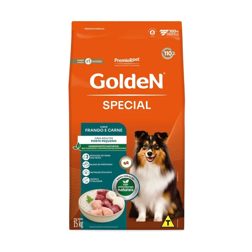 Ração Golden Special Cães Adultos Porte Pequeno Frango e Carne 15kg