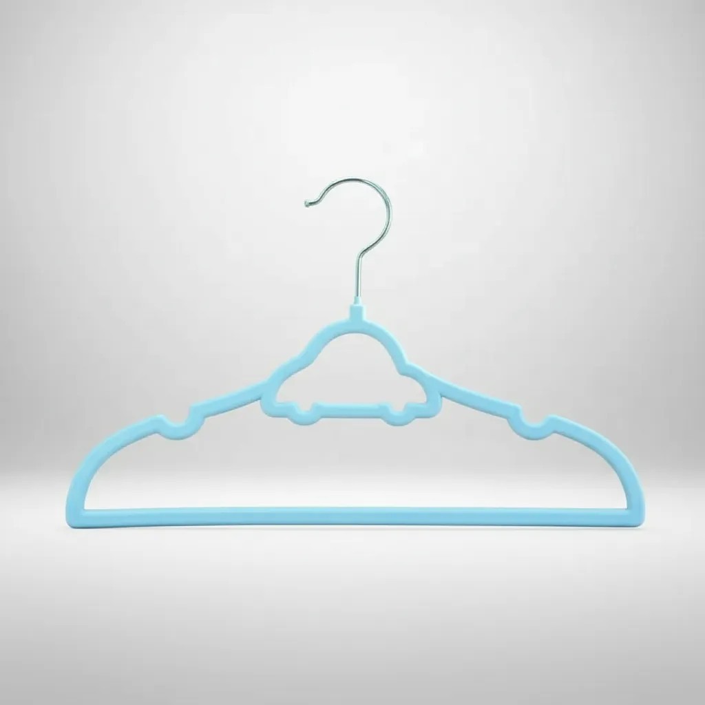 KIT 30 Cabides De Carrinho Infantil Veludo Azul Largura 33cm