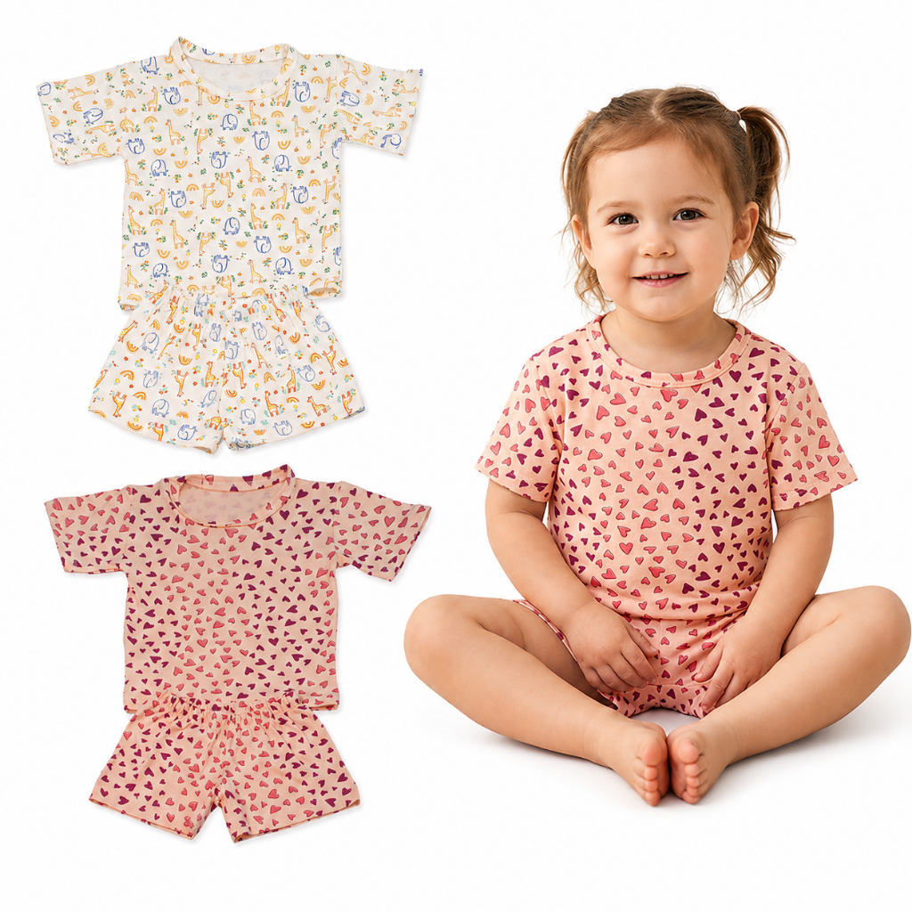 Pijama Manga Curta Feminino Infantil Menina 02 Ao 16 100% Algodão
