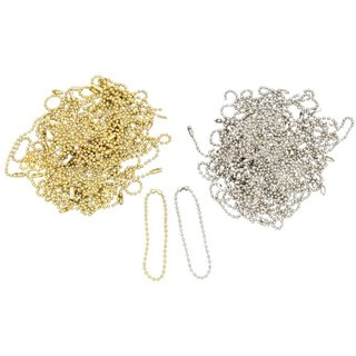 Corrente Bolinha 8cm com Fecho Canoa Chaveiro Prata/Dourada