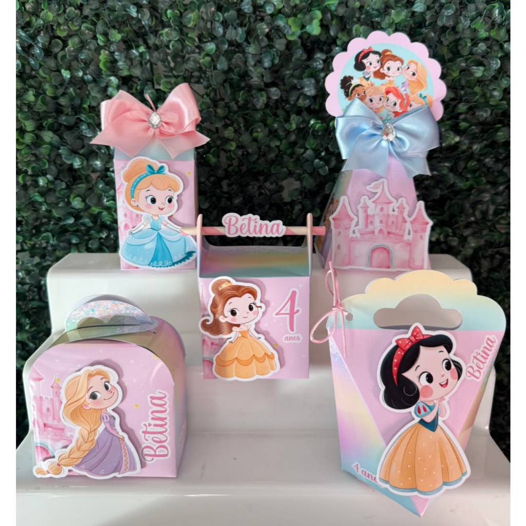kit festa princesas/ personalizados princesas/ festa princesas/ lembrancinhas princesa/ cinderela/ branca de neve/ ariel