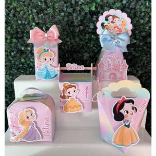 kit festa princesas/ personalizados princesas/ festa princesas/ lembrancinhas princesa/ cinderela/ branca de neve/ ariel