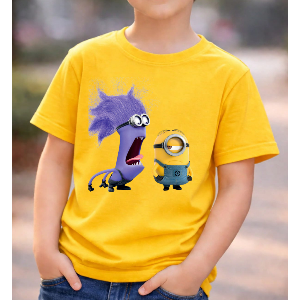 Camiseta Infantil Unissex Estampada Criativa Monstrinho e Personagem Divertido