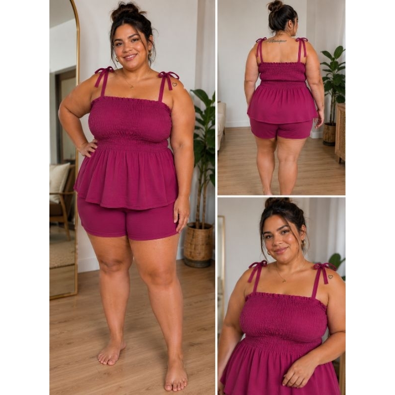 Blusa feminina plus size bata com alcinha regulavel tecido duna leve e confortavel