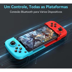 Controle Gamepad Bluetooth para Celular Extensível Recarregável iOS Android