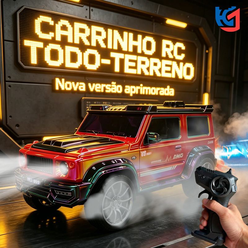 Carro de Controle Remoto RC Off-Road Sensor de Gesto 2.4G Drift 3 Sprays Fumaça Luz e Música Brinquedo Menino 1:14