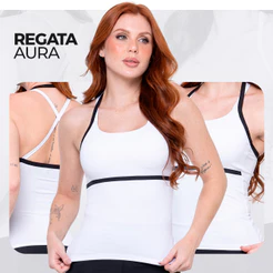 Regata Feminina Poliamida Alça Dupla Costas Cruzada - Fitness Academia Verão Slim Fit Regatinha