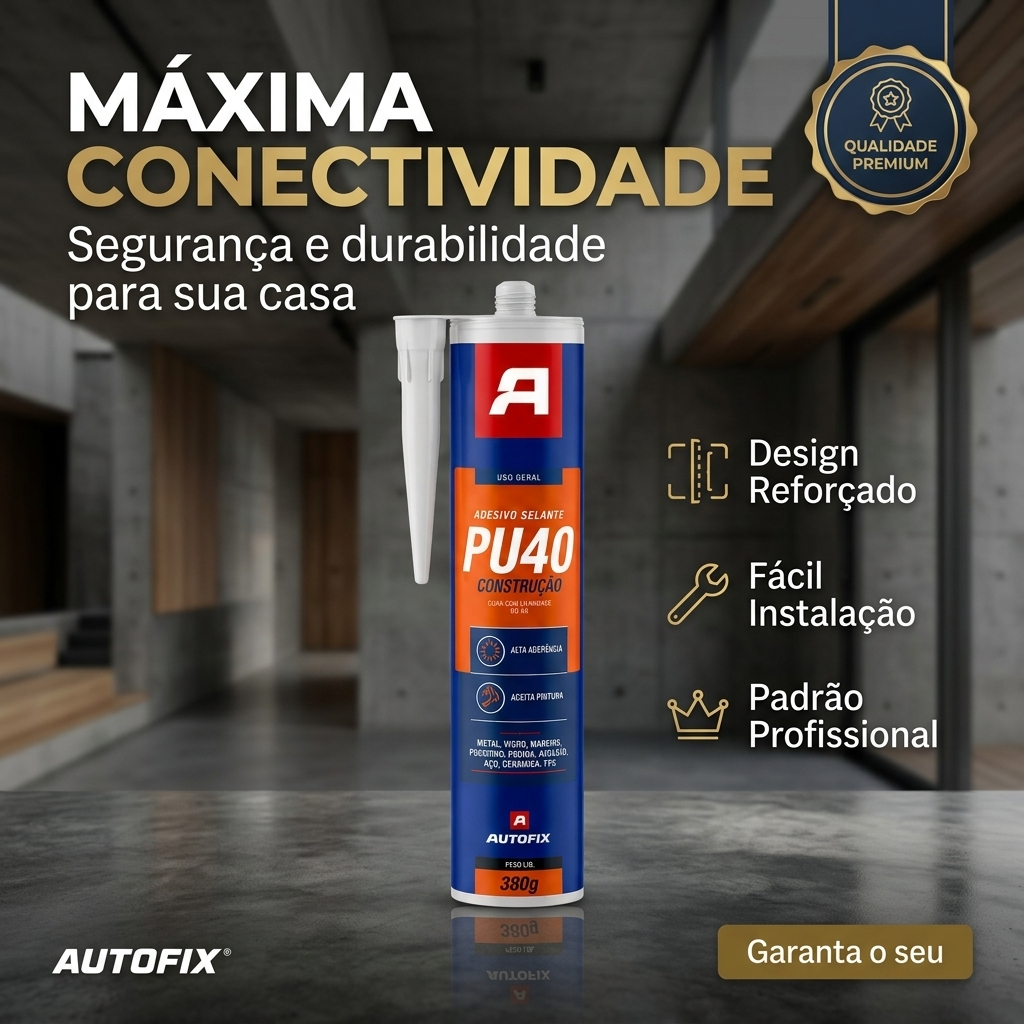 ADESIVO COLA POLIURETANO PU 40 PRETO TUBO 380G - AUTOFIX