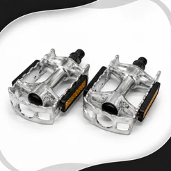 Pedal Bike GTA Alumínio Rosca Grossa 9/16 Polido Com Refletor Para Bicicleta
