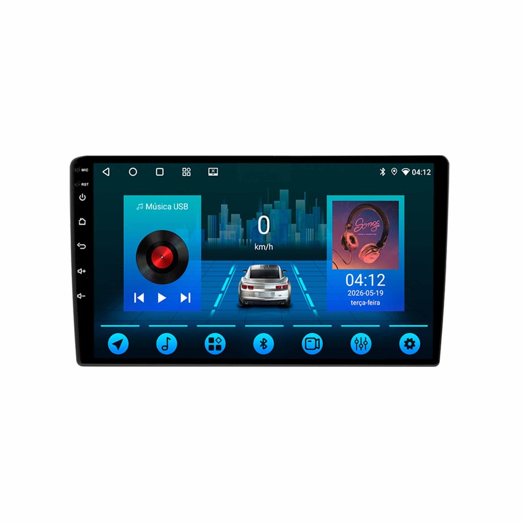 Multimidia Pad 10pol Carplay 2ram 64gb Soaudio IPS Camada Dupla De Vidro