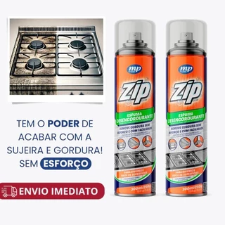 Espuma Desengordurante Spray Limpeza de Cozinha, Fogão e Gordura Pesada Zip Clean 300ml